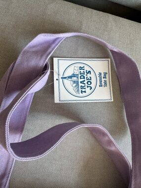 Trader Joe's Lavender Canvas Tote Bag